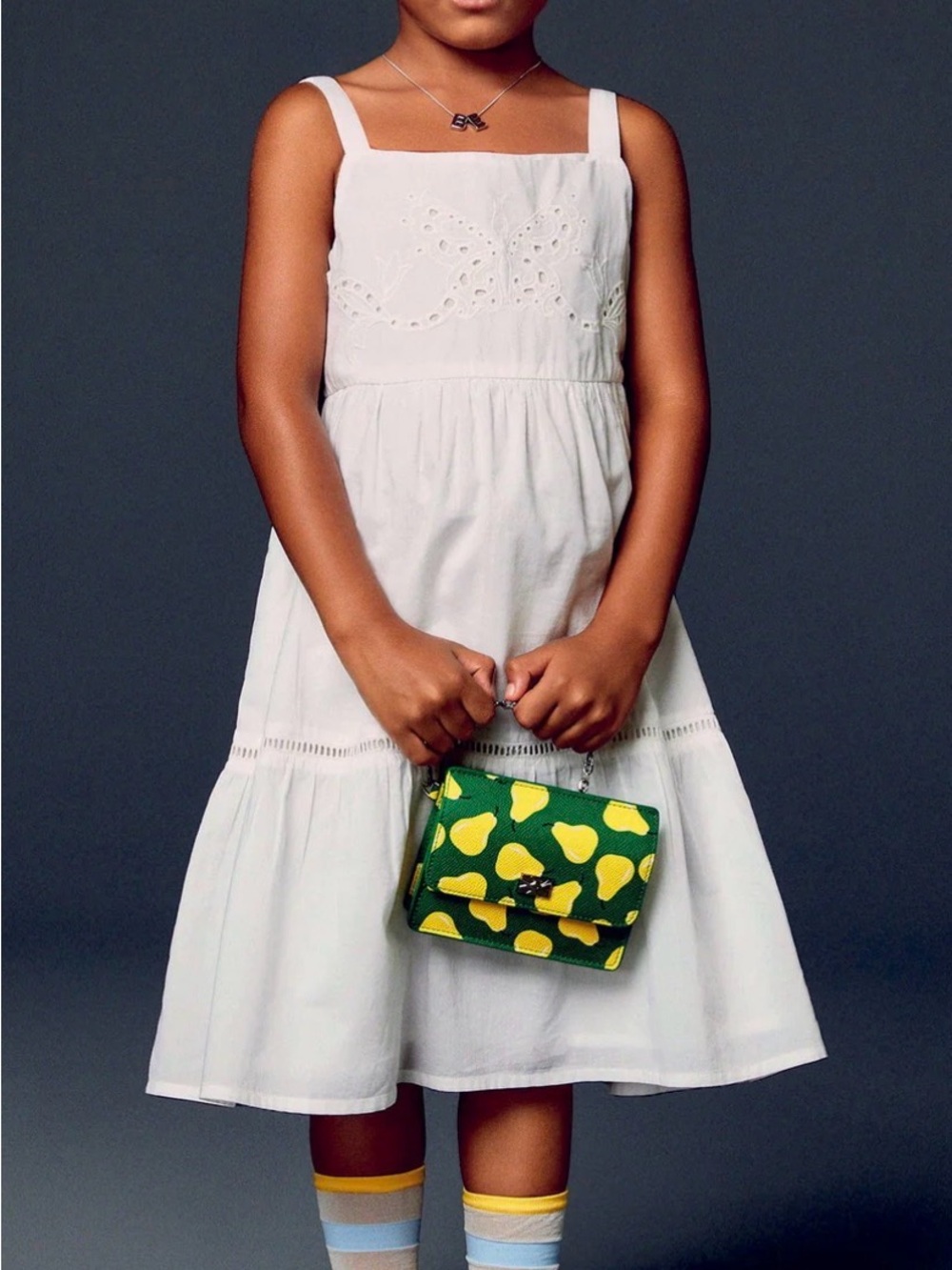 United Colors Of Benetton white eyelet tank dress.